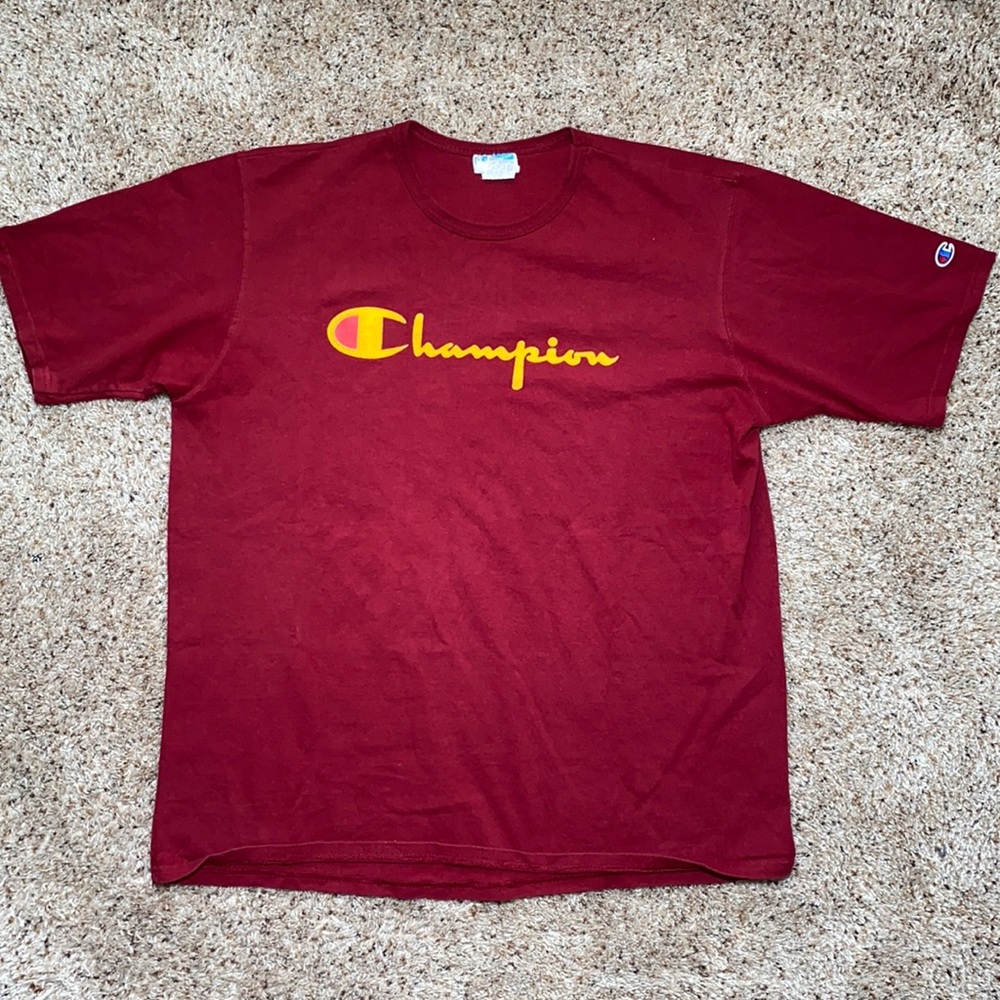 Burgundy Champion Logo Tee Sz XXL